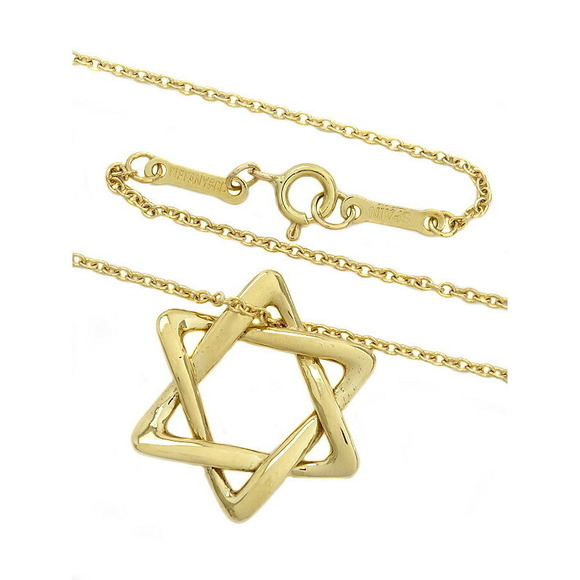 Tiffany Star of David Necklace Yellow Gold